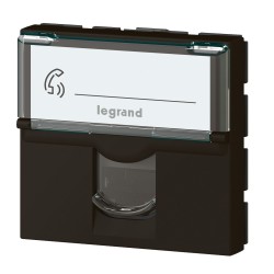 Prise RJ45 multimédia Mosaic catégorie6 F/UTP 2 modules - noir mat