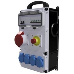 Coffret de chantier - ID 4x40A-30mA + AU + 4PC NF + 1PC 32A 3P+T