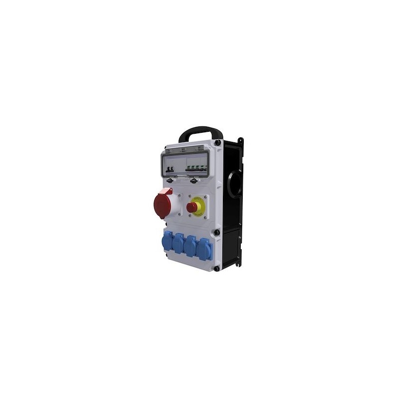 Coffret de chantier - ID 4x40A-30mA + AU + 4PC NF + 1PC 32A 3P+T