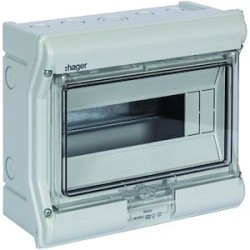 Coffret étanche vector IP55 1 rangée 8+2 modules h 210mm l 237mm