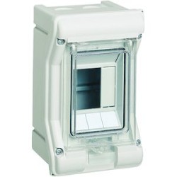 Coffret sécurité vector IP55 IK07 cl.II à équiper 1 rangée 3 modules h175xl111mm