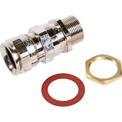 Presse-étoupe en laiton nickelé pour câble armé, M25, zones dangereuses