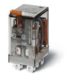 Relais de puissance 2RT 12A 230V AC, bouton test + LED + indicateur mécanique