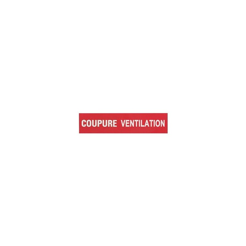Etiquettes autocollantes (3) 'coupure ventilation' pour coffrets de sécurité