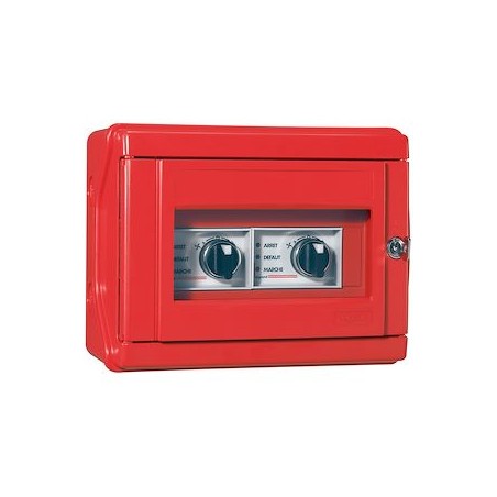 Coffret de commande pour extraction de fumé avec 2 commutateurs et 2x3 voyants