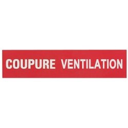 Lot 3 étiquettes autocollantes - coupure ventilation blanche/fond rouge
