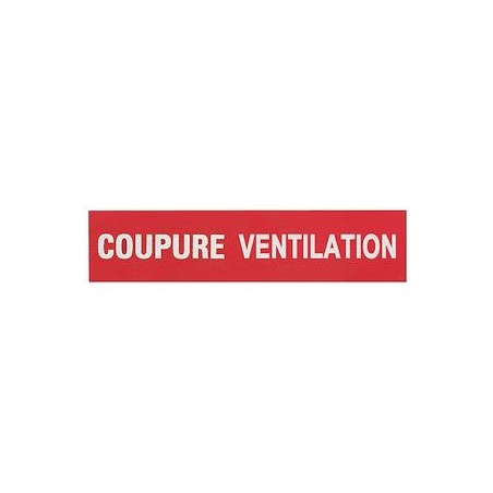 Lot 3 étiquettes autocollantes - coupure ventilation blanche/fond rouge