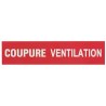 Lot 3 étiquettes autocollantes - coupure ventilation blanche/fond rouge