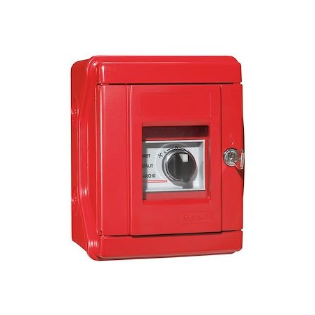 Coffret commande équipé pour extraction de fumé avec 1 commutateur et 3 voyants