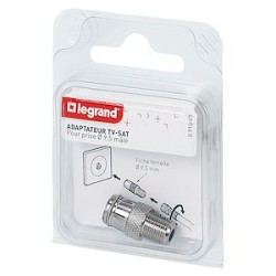 Adaptateur télévision de fiche D9,52mm femelle à typeF femelle