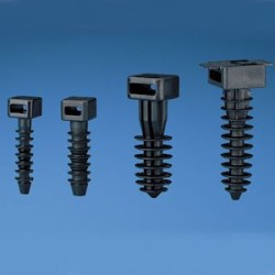 Embase à cheville,polyamide résistant aux chocs et UV,perçage 7,9mm,Noir,Cdt50