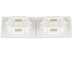 Embase adhésive 4 voies,25,4x25,4mm,usage intérieur,P.A 6.6,Naturel,Cdt.100