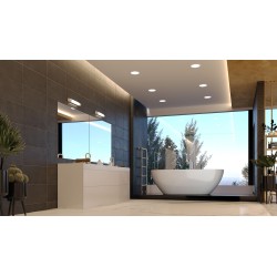 Downlight FLAT CCT plat rond fixe blanc 110DEG LED 20,4W 2400lm 3000/4000K