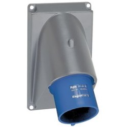 Fiche inclinée Hypra IP44 63A - 200V~ à 250V~ - 2P+T - plastique