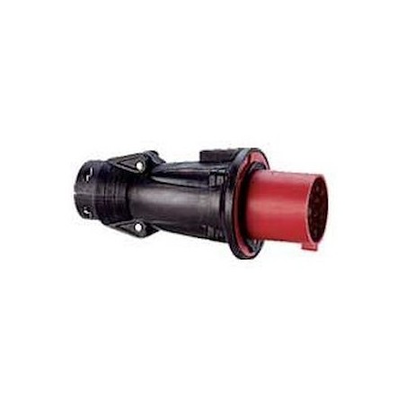 Fiche mobile droite Hypra IP44 16A - 380V~ à 415V~ - 3P+T - caoutchouc