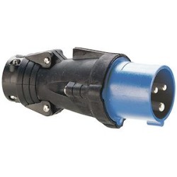 Fiche mobile droite Hypra IP44 16A - 200V~ à 250V~ - 2P+T - caoutchouc