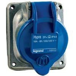 Prise fixe Hypra IP44 16A - 200V~ à 250V~ - 3P+T - métal
