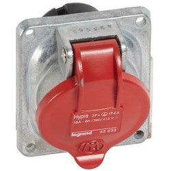 Prise fixe Hypra IP44 16A - 380V~ à 415V~ - 3P+T - métal