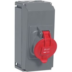 Prise saillie fixe Hypra IP44 63A - 380V~ à 415V~ - 3P+T - plastique
