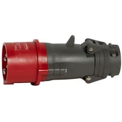 Fiche mobile droite Hypra IP44 16A - 380V~ à 415V~ - 3P+T - plastique