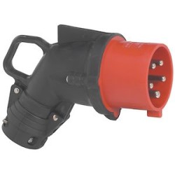 Fiche mobile coudée Hypra IP44 32A - 380V~ à 415V~ - 3P+N+T - caoutchouc