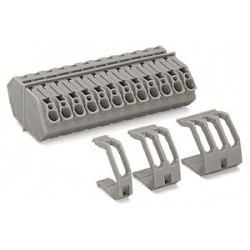 Bloc de borne traversante, 8 pôles / Gris