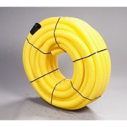 Fourreau de protection réseaux gaz DN50 - Couleur jaune - Couronne 25m