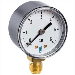 Manomètre D80 Radial 0-4 bar - 1/2' ABS raccordement radial vertical