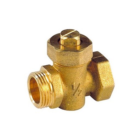 Robinet Boisseau Laiton 1/2'MF pour vidange 7 bar 90DEGC