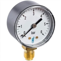 Manomètre D50 Radial 0-4 bar - 1/4' ABS raccordement radial vertical