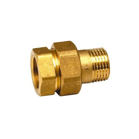 Raccord Union 3/8'MF 3 pièces laiton à visser sphéro-conique