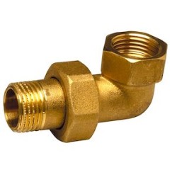 Coude Union 1'1/4MF 3 pièces laiton à visser sphéro-conique