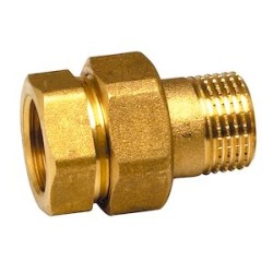 Raccord Union 1/2'MF 3 pièces laiton à visser sphéro-conique