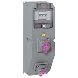 Coffret multiprise Hypra IP44 - 2prises 2P 20V~ à 25V~ +1 disj.+1 transformateur