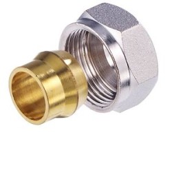 Raccord à compression pour tube métallique M22-14 finition nickelé