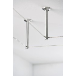 Syst.Câble L&E Renvoi d'angle/Support tubes à visser 1 paire 165mm Chrome