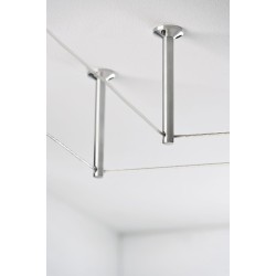 Syst.Câble L&E Renvoi d'angle/Support tubes à visser 1 paire 165mm Chrome