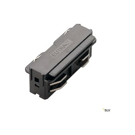 EUTRAC, connecteur droit, intérieur, pour rail 3 allumages en saillie, noir