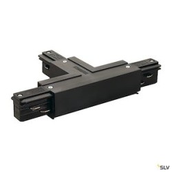 EUTRAC, connecteur en T, terre gauche, pour rail 3 allumages en saillie, noir