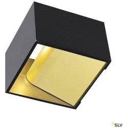 LOGS IN, applique intérieure, carré, noir/laiton, LED, 6,9W, 3000K