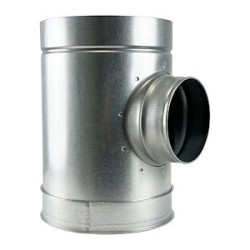 Té souche insonorisé en acier galvanisé, isolation 25 mm, D 125 mm