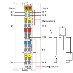 Borne 4 entrées TOR 24 V DC - 3.0 ms