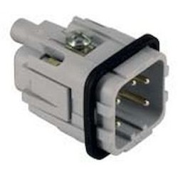 Insert mâle à visser 4P+T 10A 250V gabarit 21.21