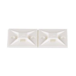 Embase adhésive,4 voies,28,5x28,5mm,P.A 6.6,Naturel,Cdt.100