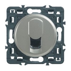 Prise RJ45 multimédia catégorie 6 FTP Céliane - titane avec support