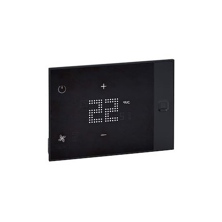 Thermostat tactile Ux One 230V chauffage et climatisation hôtel encastré - noir