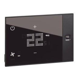 Thermostat tactile Ux One 230V chauffage et climatisation hôtel saillie - noir