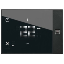 Thermostat tactile Ux One 230V chauffage et climatisation hôtel saillie - noir