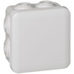 Boîte de dérivation carrée Plexo dimensions 80x80x45mm - gris RAL7035