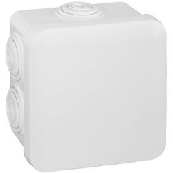 Boîte de dérivation carrée Plexo dimensions 80x80x45mm - blanc RAL9010